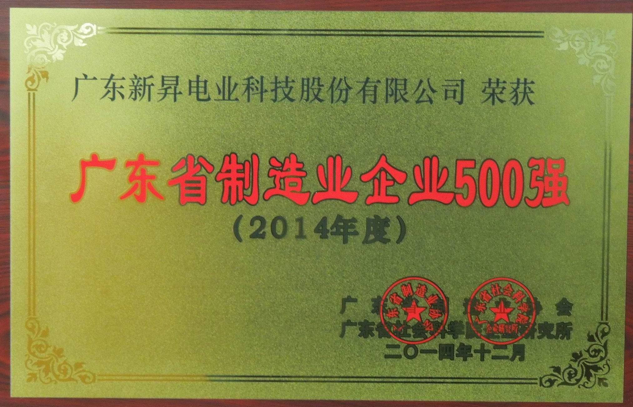 广东省制造业500强